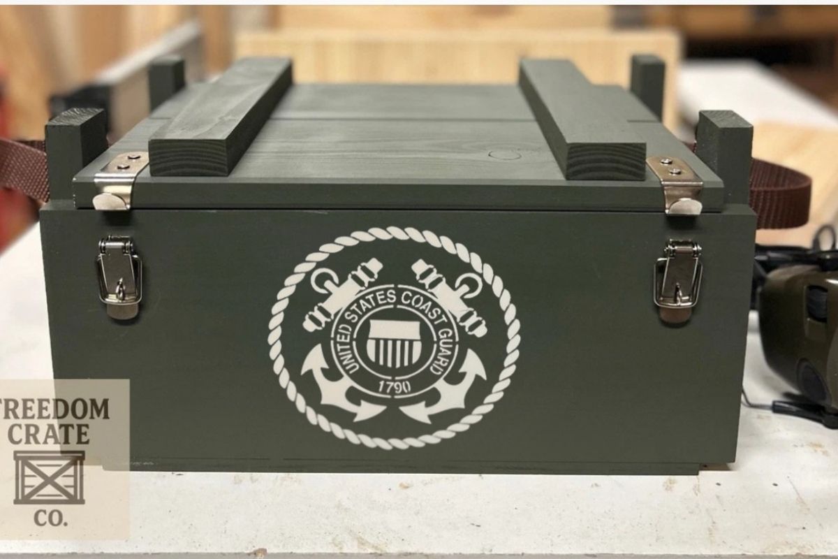 United States Coast Guard wooden keepsake crate