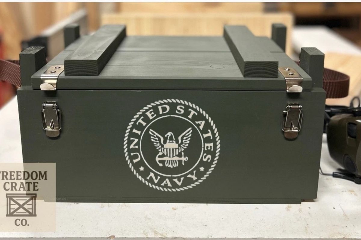 United States Navy wooden keepsake crate